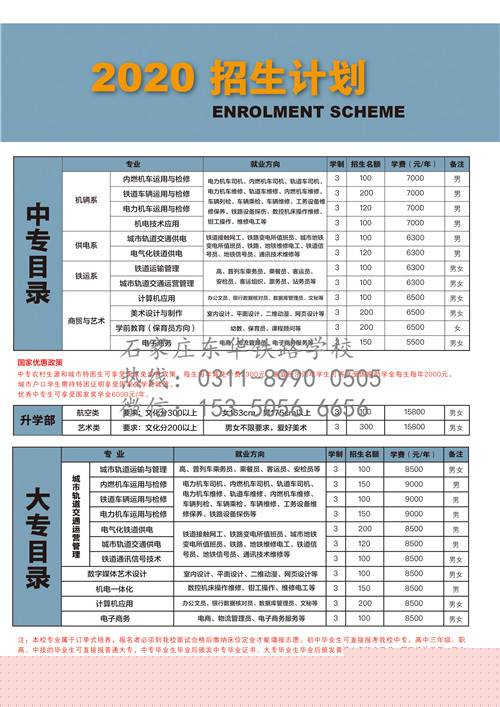 4月報名石家莊東華鐵路學校是什么時候入學？